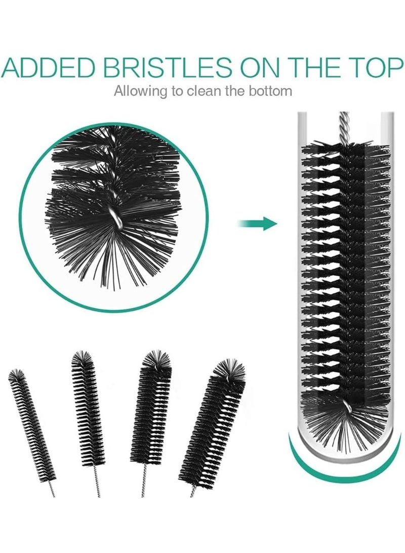 TYCOM Cleaning Brush for Bottle Tube Nozzle Stainless steel multi purpose Nylon Pipe Drinking Straws Cleaning Brush Set for Jewelry Keyboard 10pcs Black. - Image 5